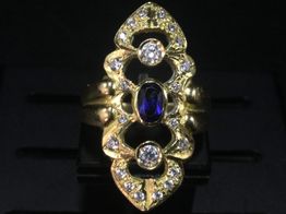 sortija oro 18k con circonita 