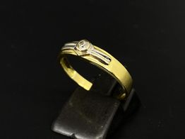 sortija oro 18k con circonita 