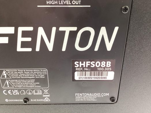 subwoofer hifi fenton shfs08b
