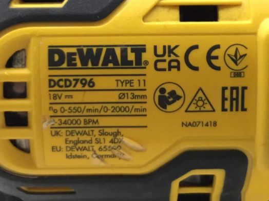 taladro a bateria dewalt dcd796