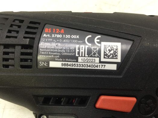 taladro a bateria wurth bs 12-a