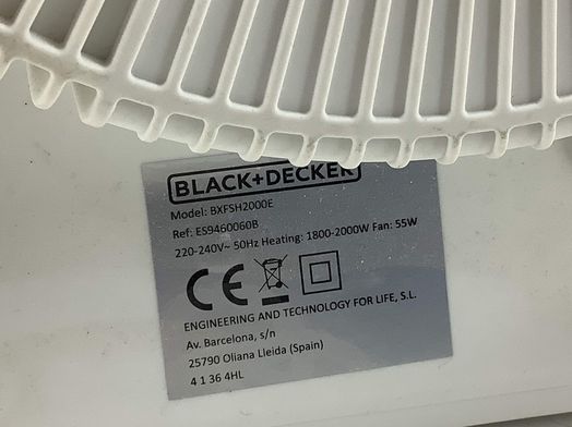 termoventilador black & decker bxfsh2000e