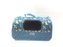 transportin de perros buena pet shop tela azul