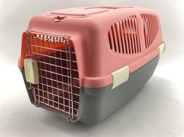 caixa transporte de c&atilde;es yml rosa/gris