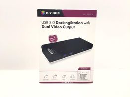 usb hub icy box usb 3.0 docking station with dual video output