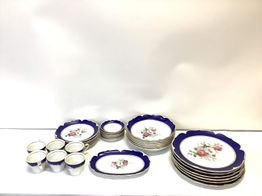 vajilla ganf von henneberg rosas y azul