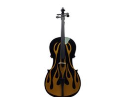 violonchelo negro llamas de fuego
