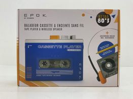 walkman epok reproductor de casetes port&aacute;til - bttapebl big ben retro 80, azul